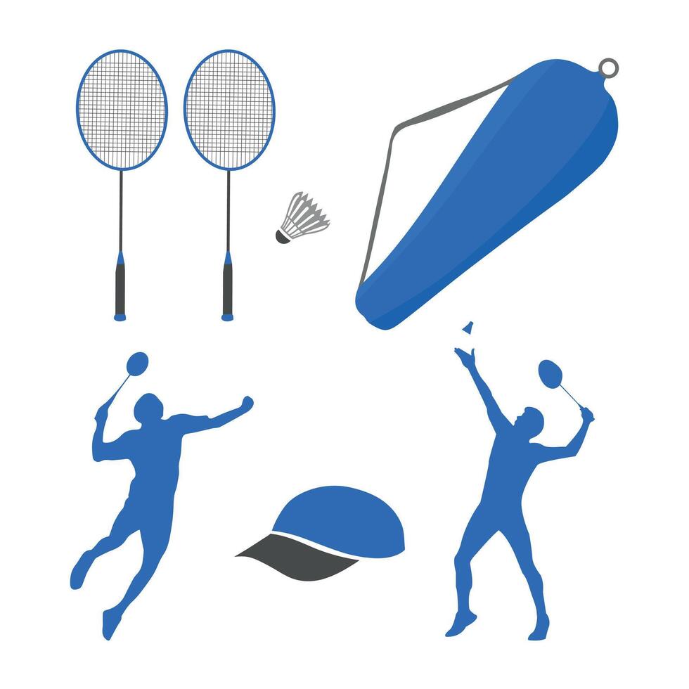 Badminton icons set illustration vector