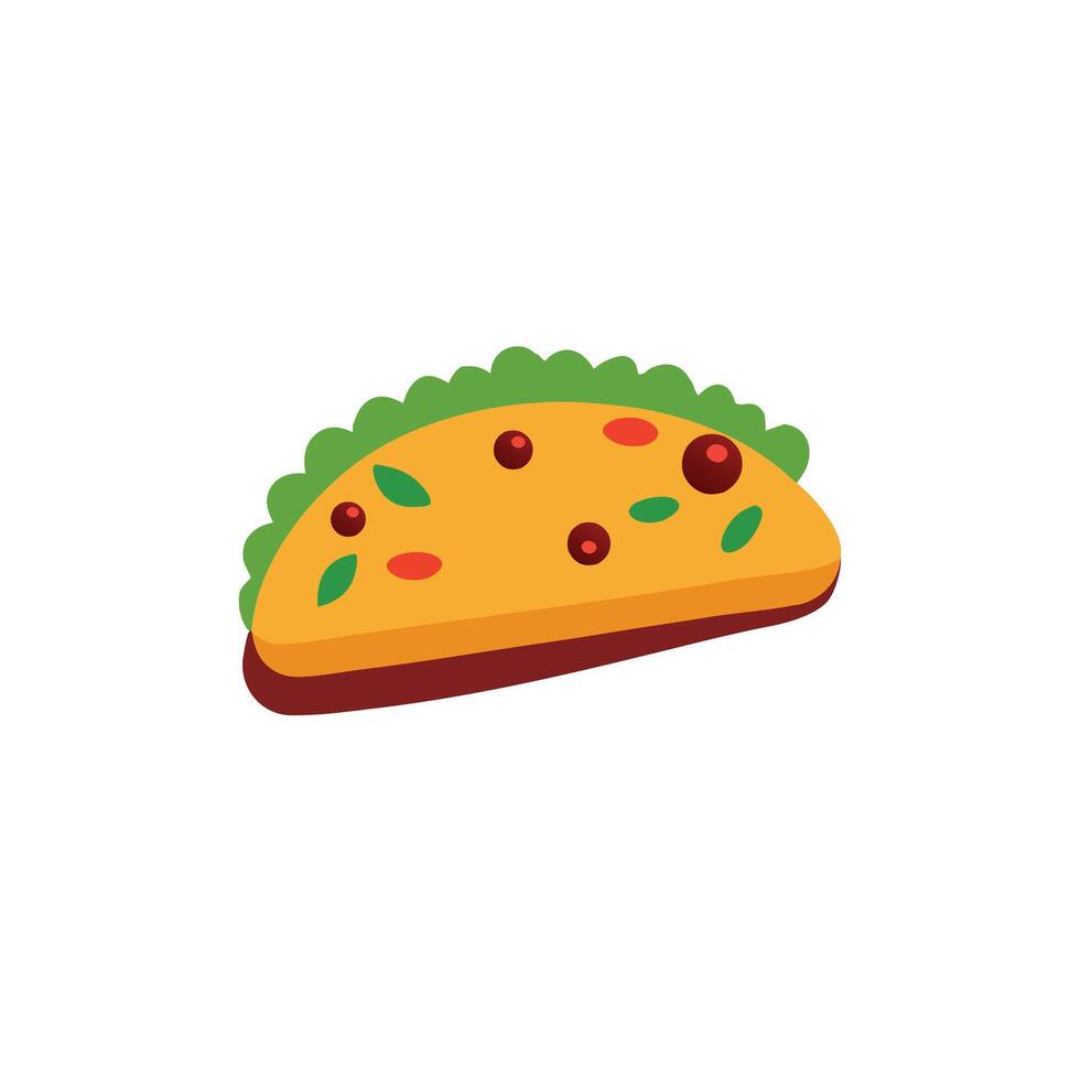 Taco flat icon illustration on white background vector