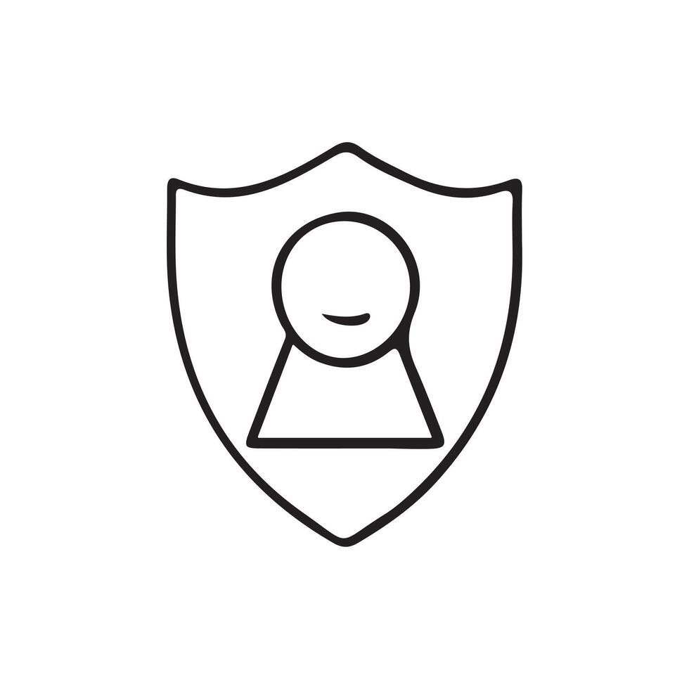 User shield icon for individual user protection vector