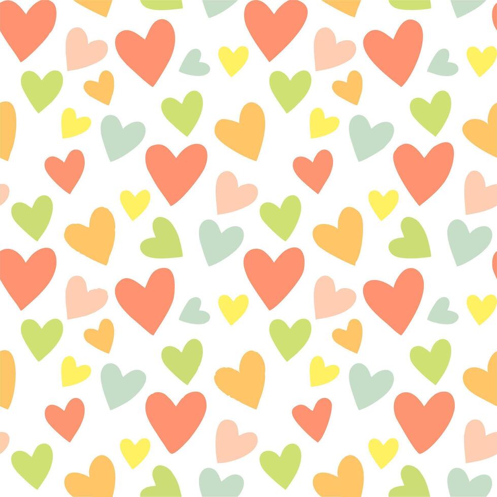a white background with colorful hearts vector