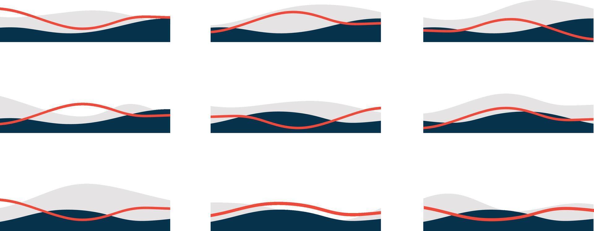 Modern Wavy Footer vector