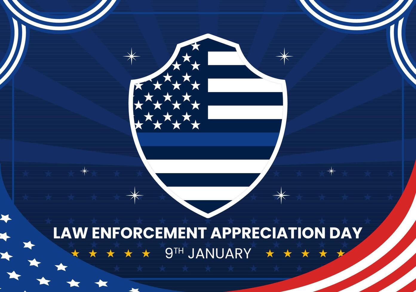Thanking Law Enforcement on National LEAD Day with a Cartoon Background Design vector