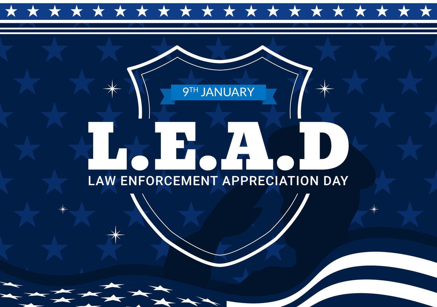 Celebrating Law Enforcement Appreciation Day in a Flat Style Design for January 9th vector