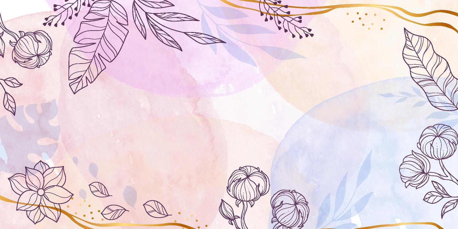 Hand Painted Background with Colorful Watercolor Splashes and Drops. Elegant abstract foliage design with hand painted watercolor texture vector