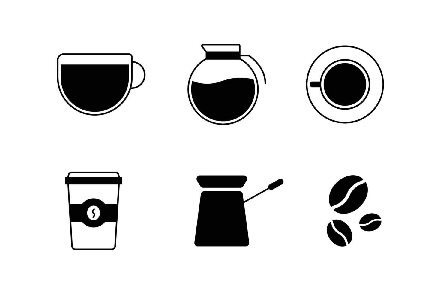 Coffee Shop icons collection set. Isolated illustration Design vector