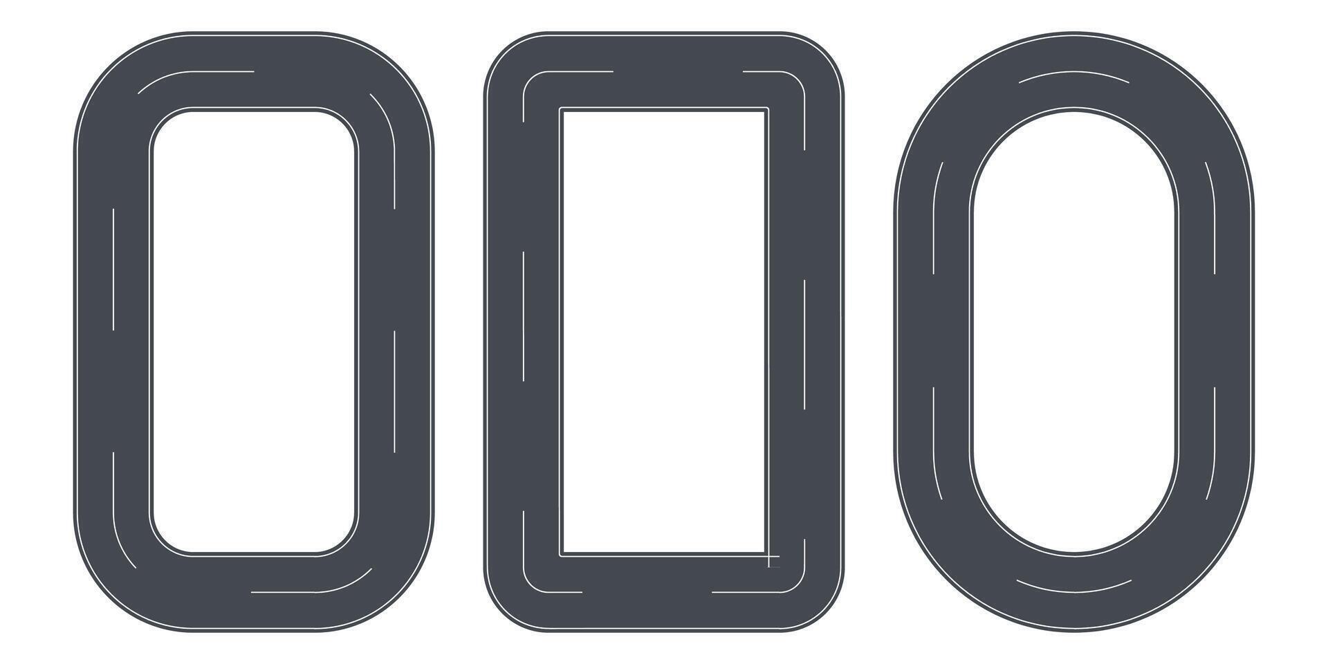Road highway decorative frame set illustration design vector