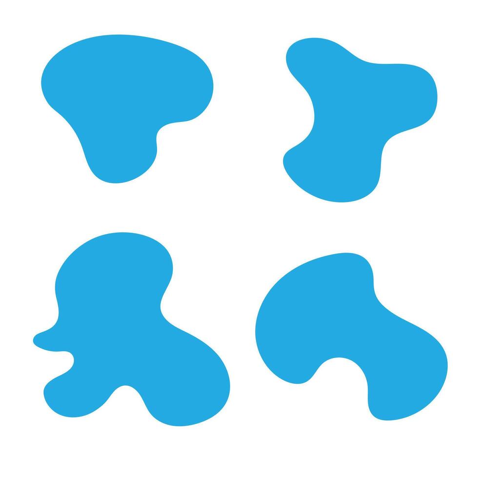 Abstract set liquid form geometric spot illustration vector