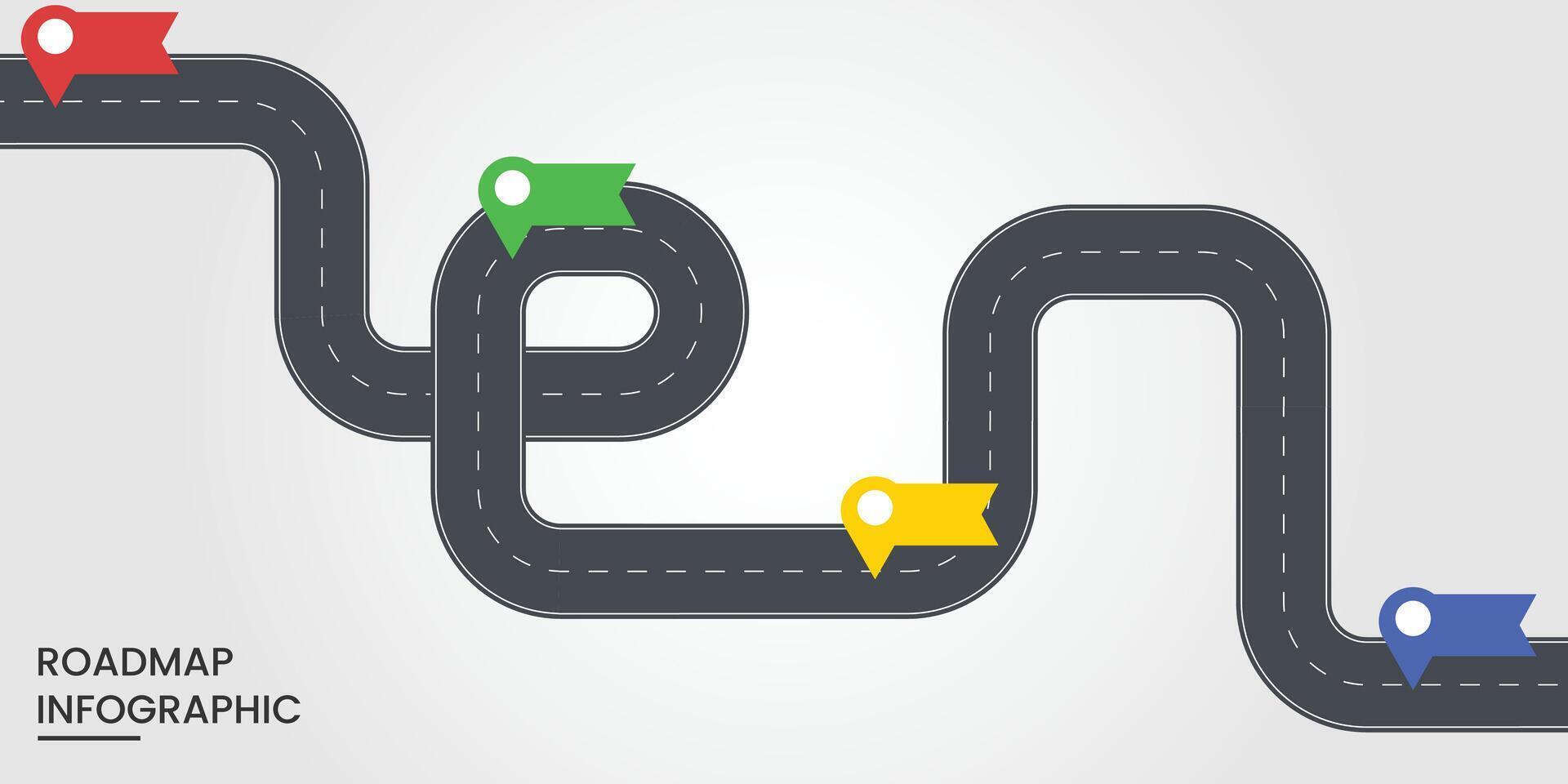 Navigation map infographic concept. Winding road. illustration. vector