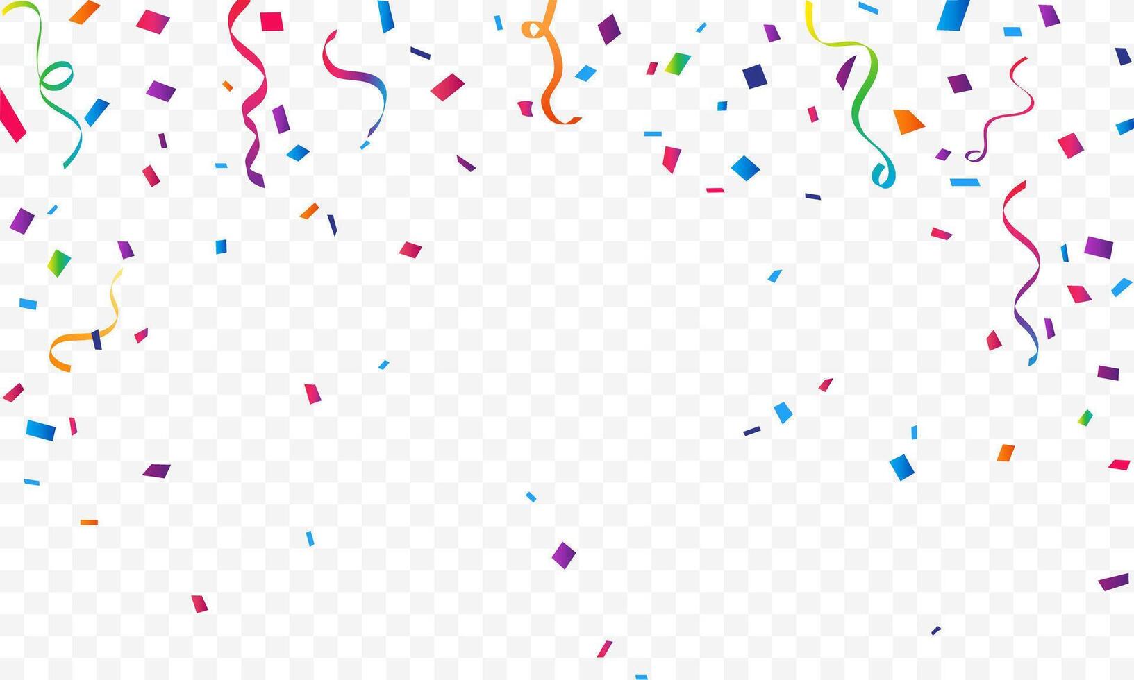 Colorful confetti explosion. Border of colorful bright confetti isolated on white background vector