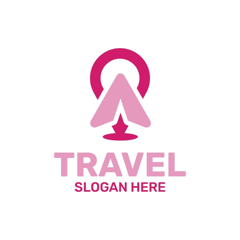 Airplane and Location Pin Symbol vector