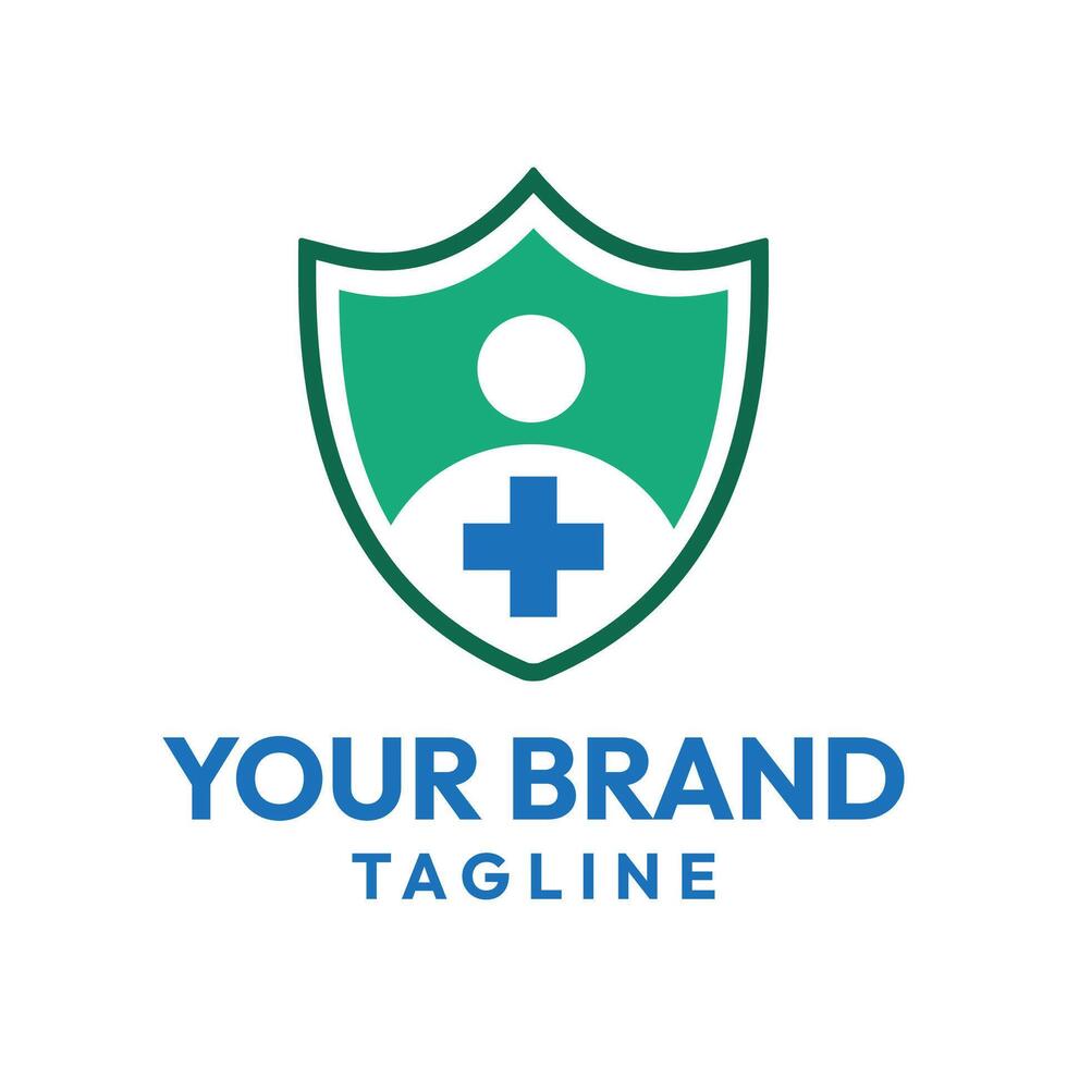 Health Protection Symbol Professional Medical Shield Logo vector