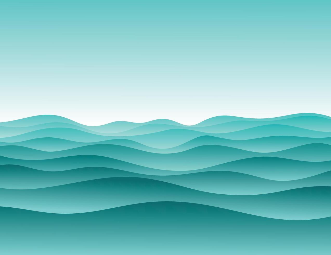 The deep sea with big waves. vector