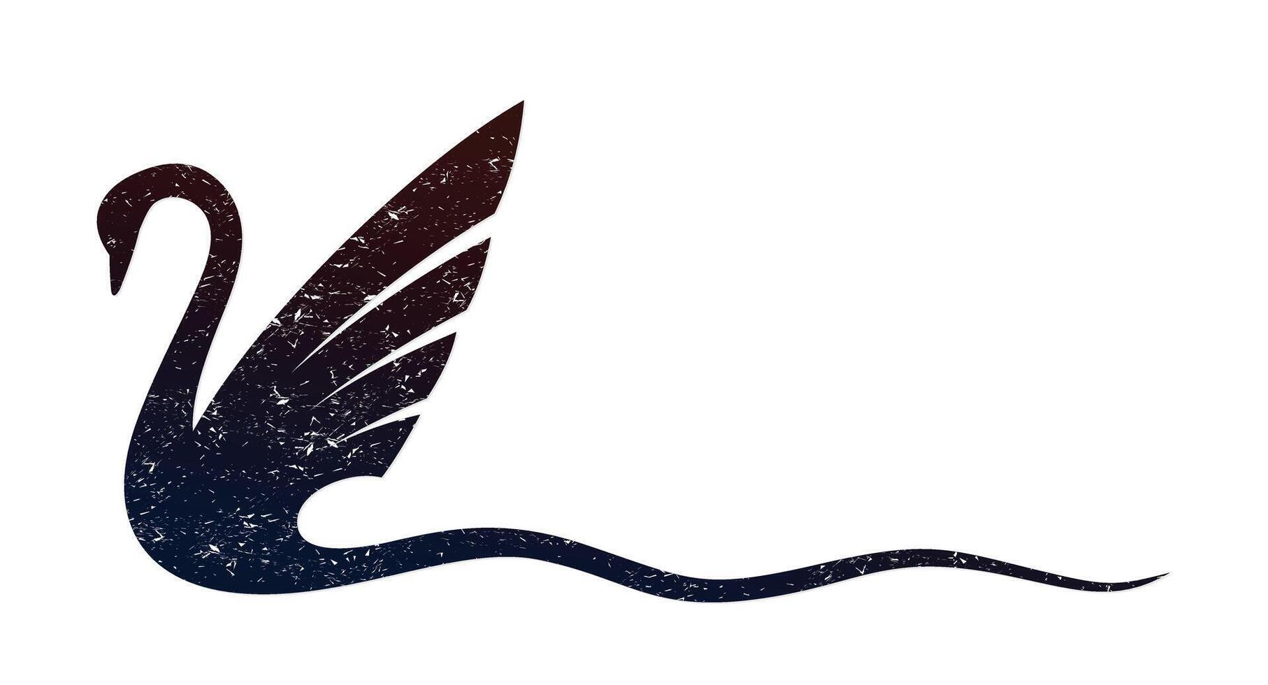 The symbol of stylized swan with wave. vector