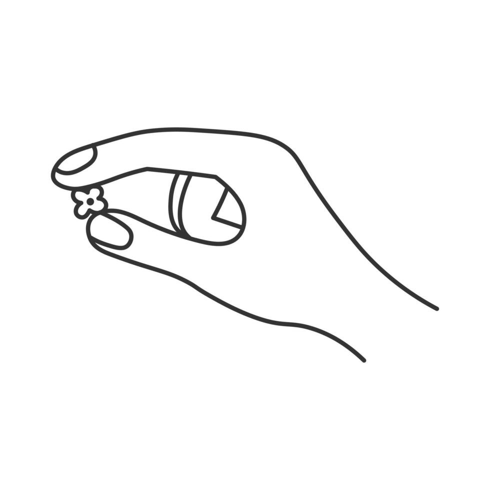 Hand holding Charm for beaded bracelet vector