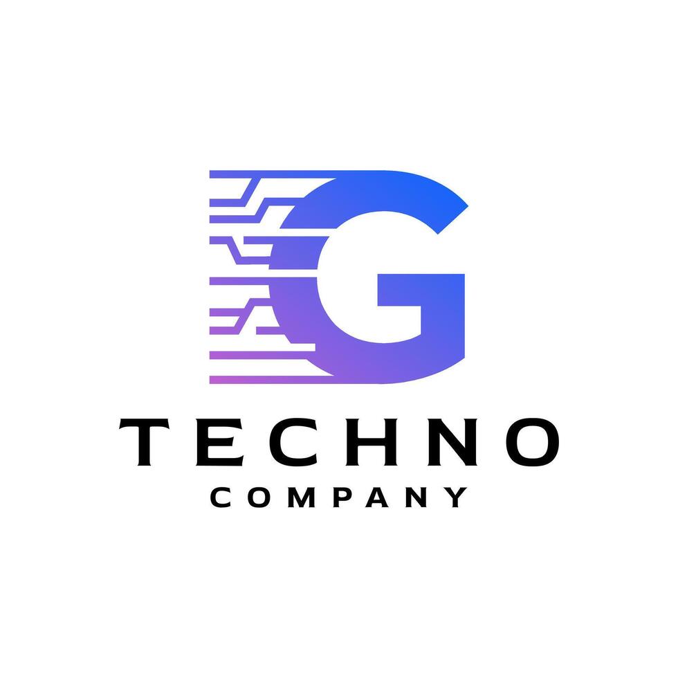 letter G logo with technology theme. futuristic logo template for technology company. vector