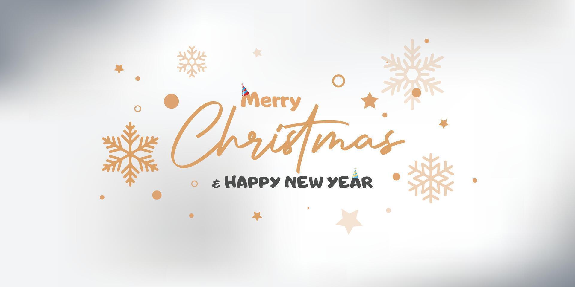 Merry Christmas text Calligraphic Lettering illustration Merry Christmas and Happy New Year Background Christmas Tree Branches decoration. vector