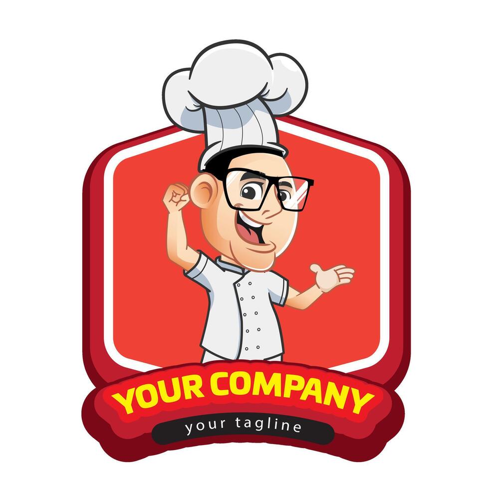 Chef cartoon character illustration vector