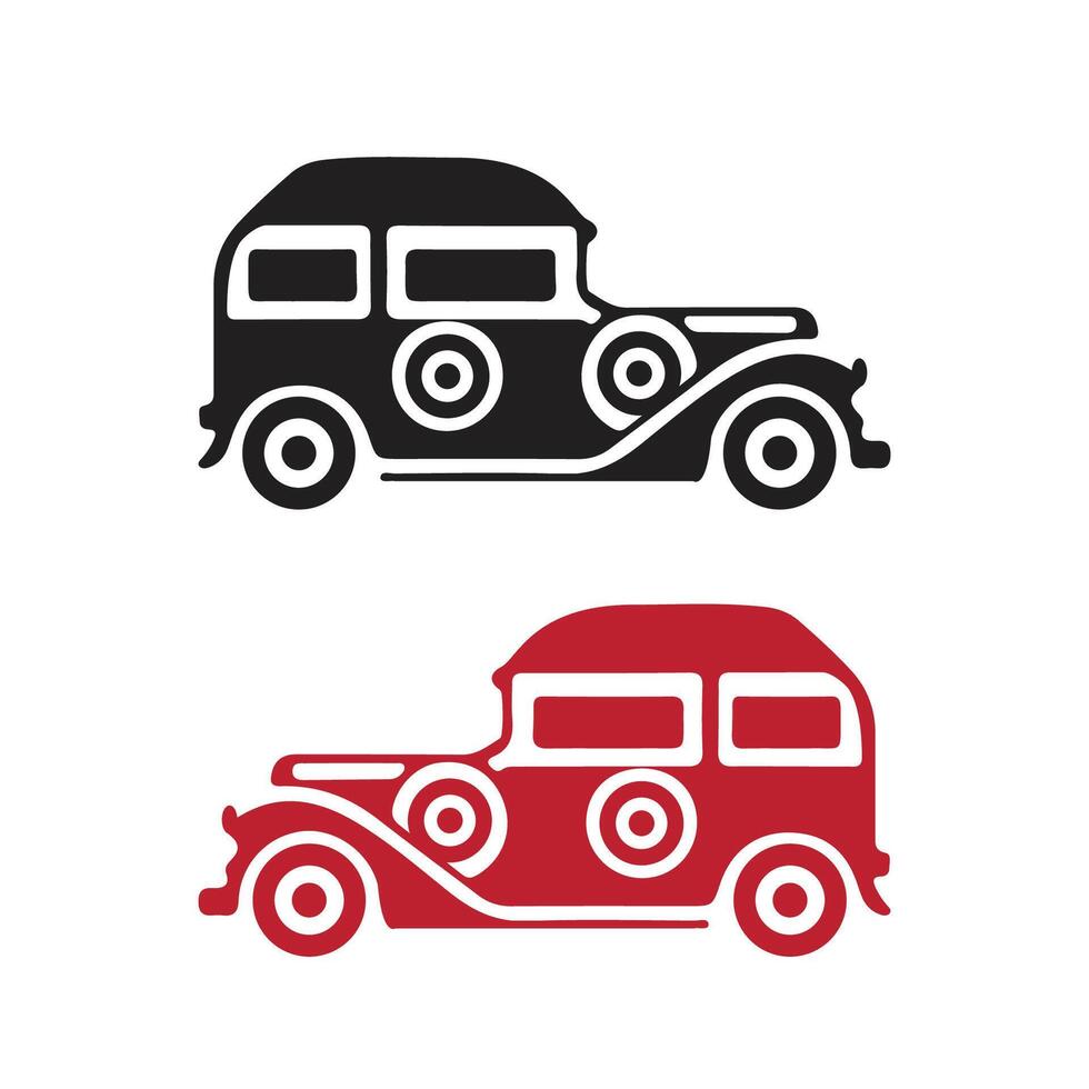 Old car illustration of classic retro vector