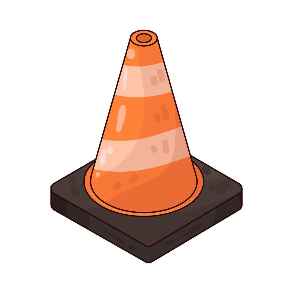 Illustration of traffic cone vector