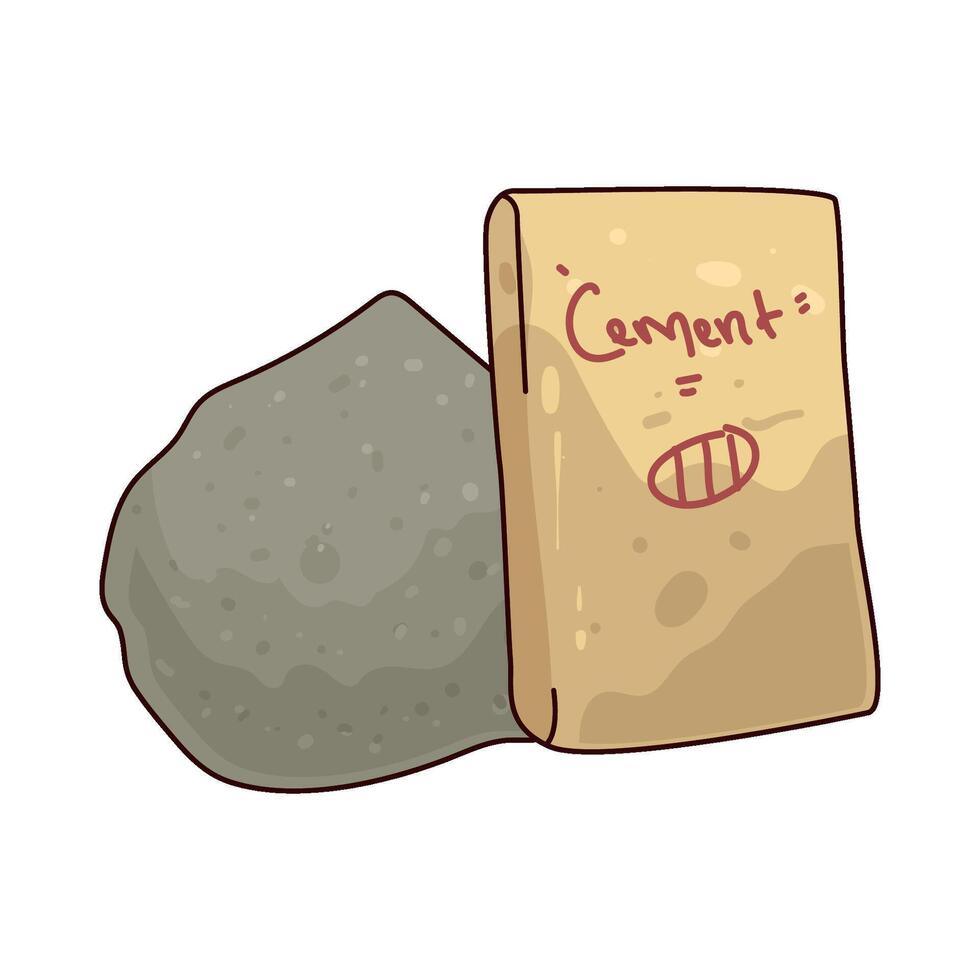 Illustration of cement bag vector