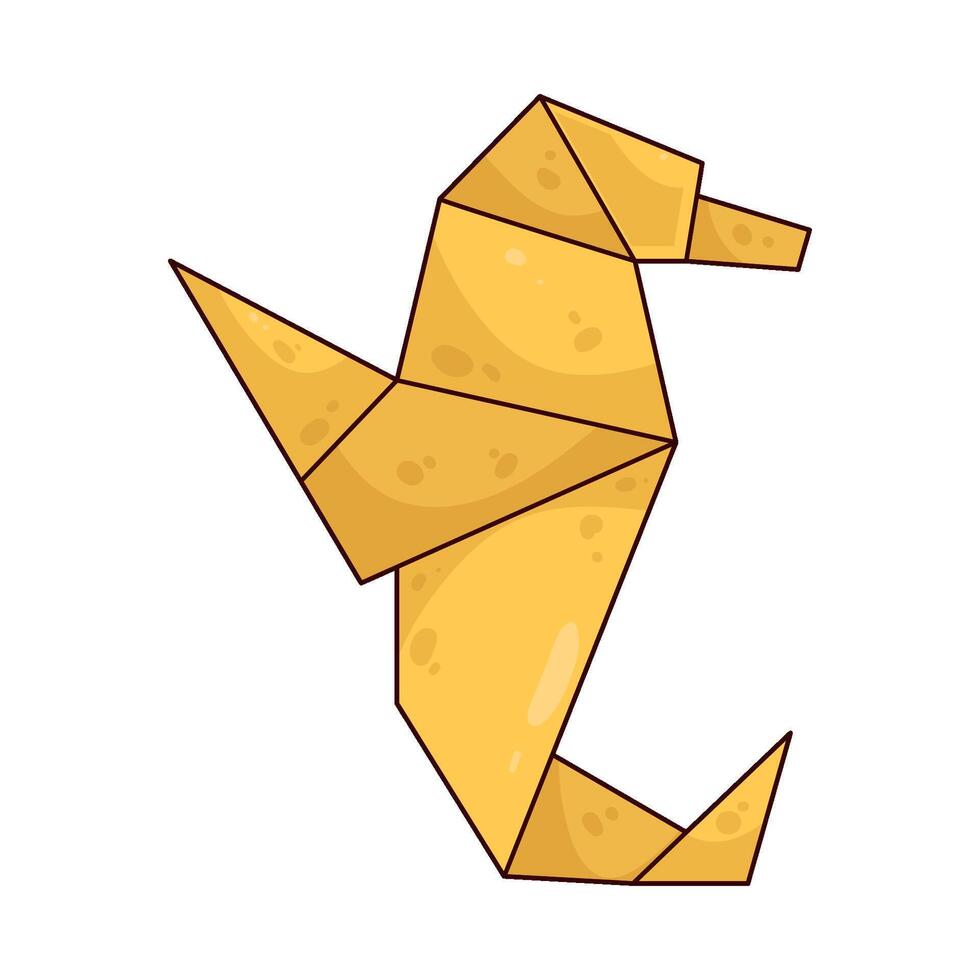 Illustration of origami seahorse vector