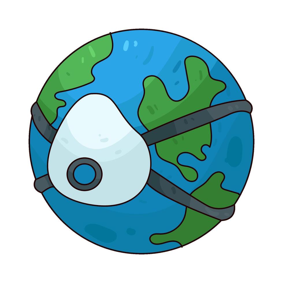 Illustration of earth with mask vector