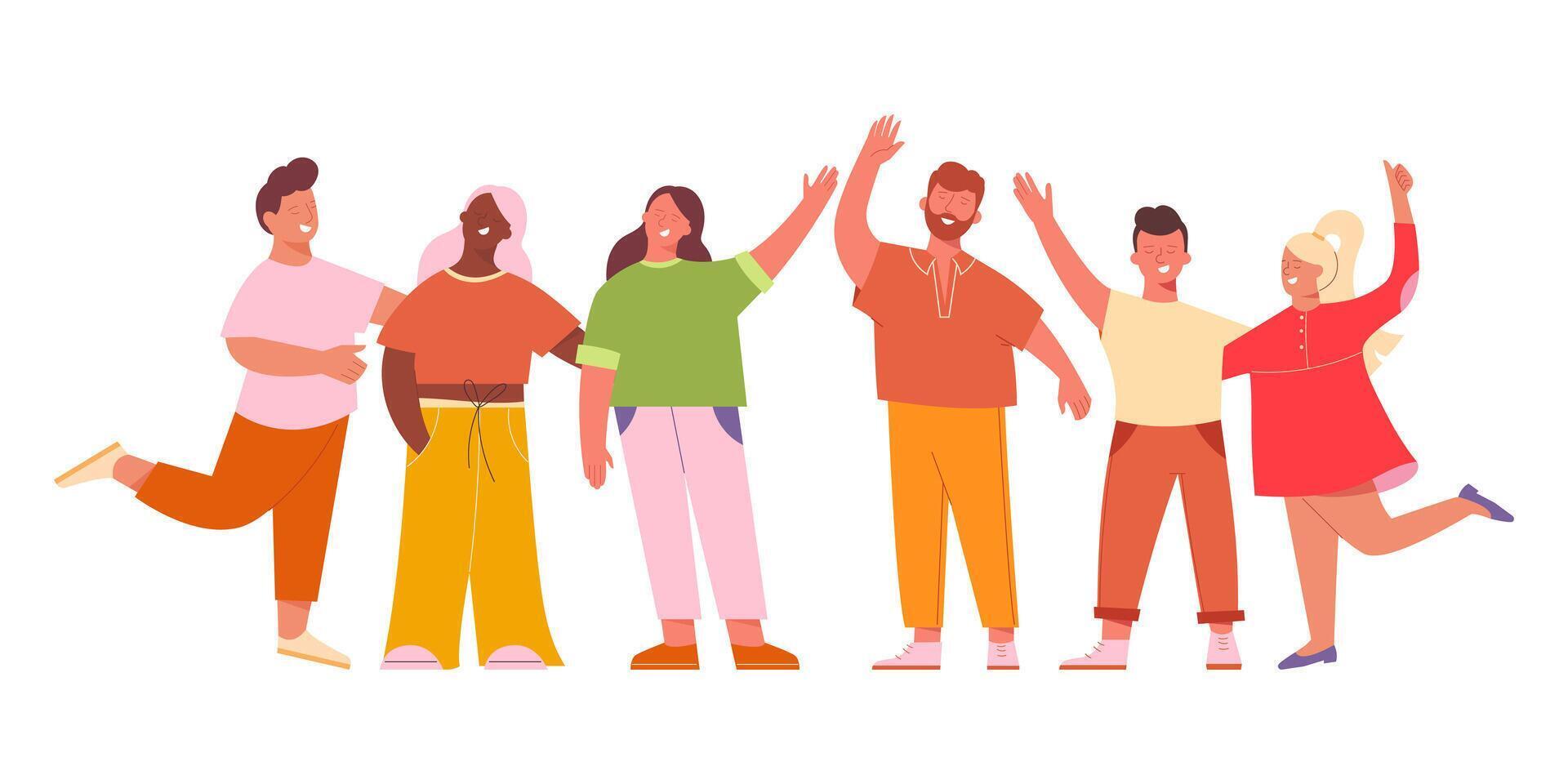 Group of people of different ages and colours. The concept of diversity and inclusion vector