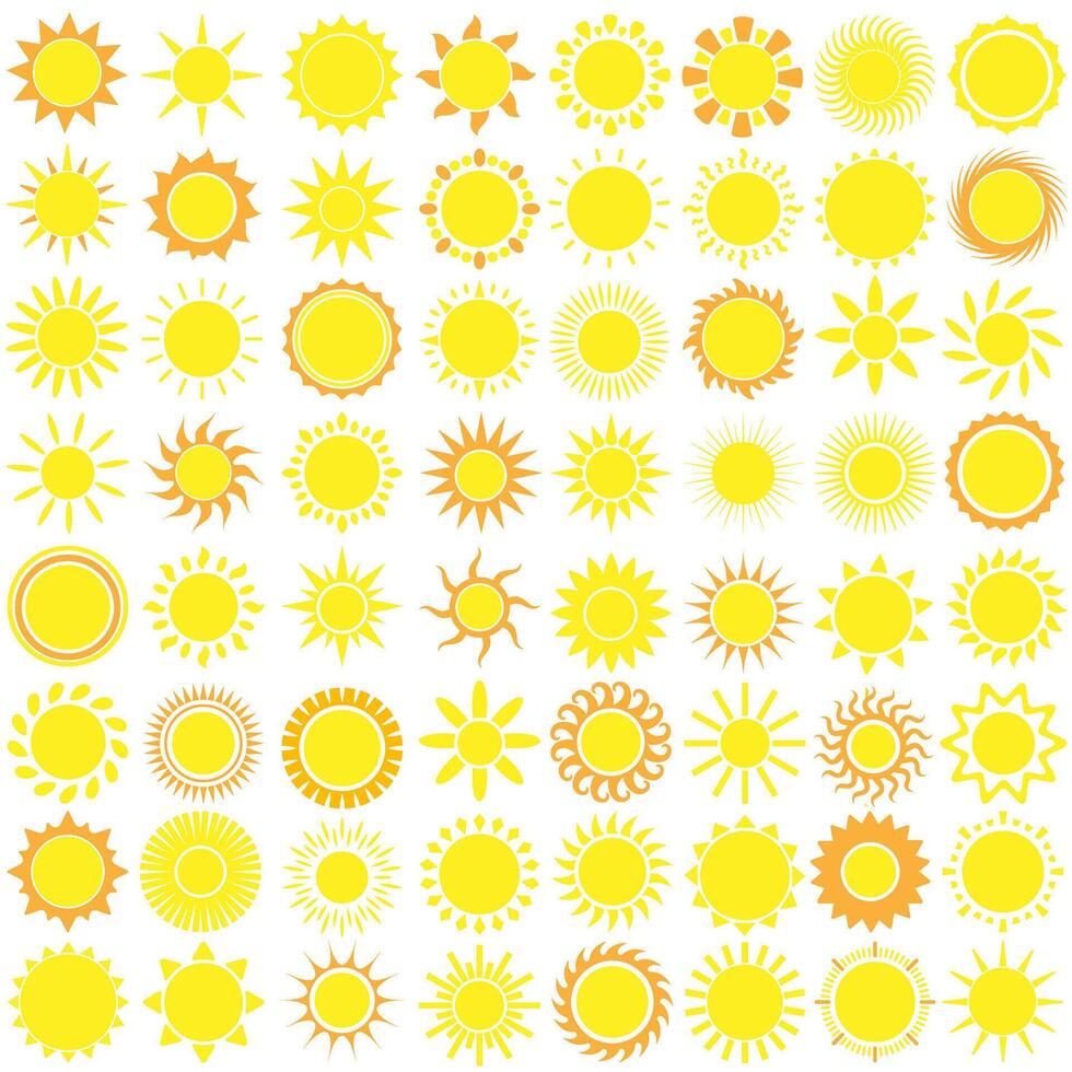 Sun icon set. Summer illustration sign collection. hot symbol or logo. vector