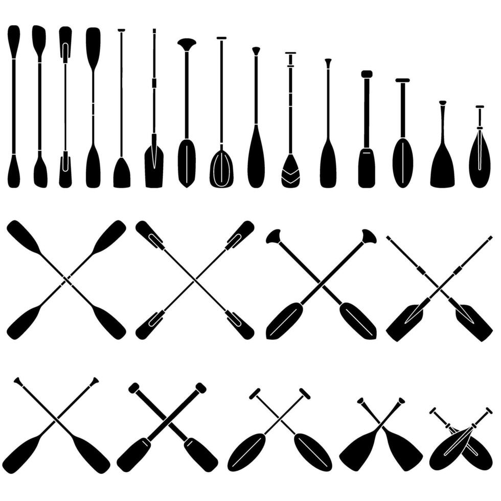 Paddle icon set. Oar illustration sign collection. Rowing symbol or logo. vector