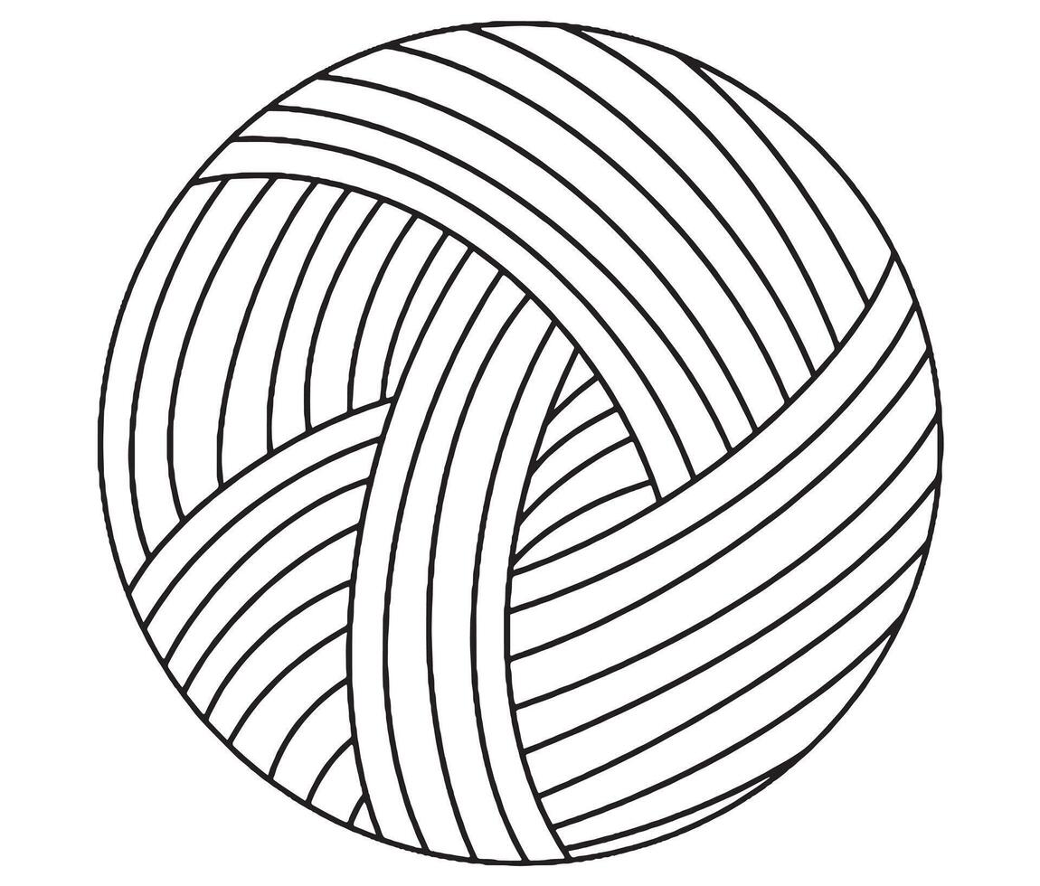 Coloring book. Ball of wool for knitting. vector