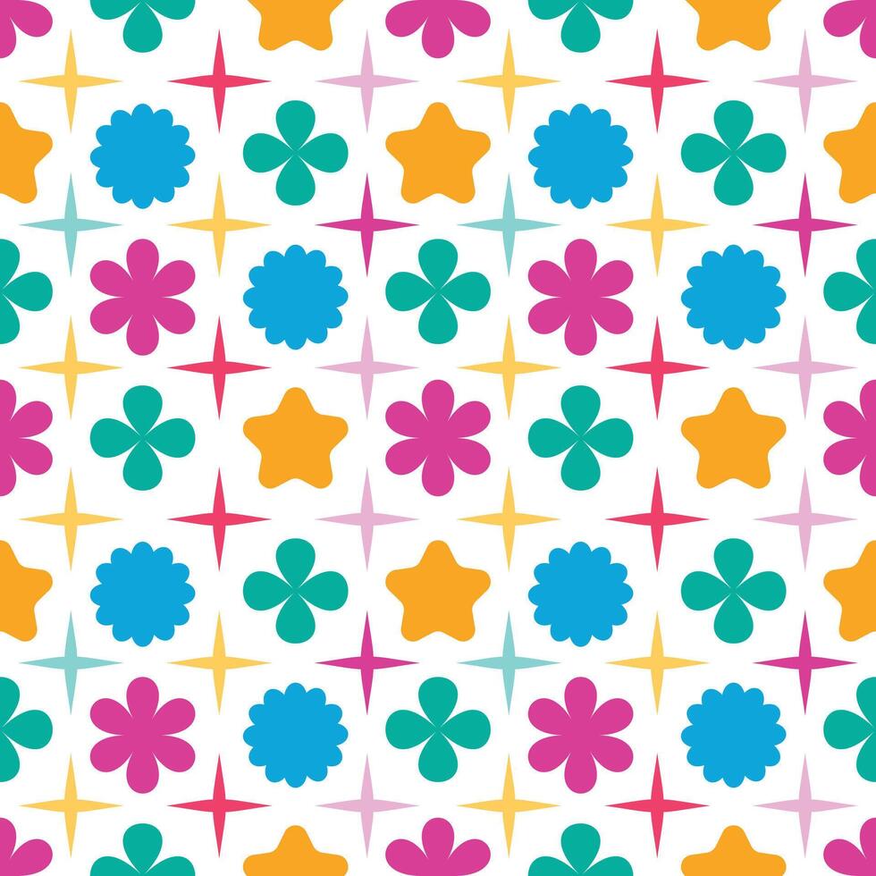 Geometric and abstract element with different shape seamless pattern background for illustration, label and advertising vector