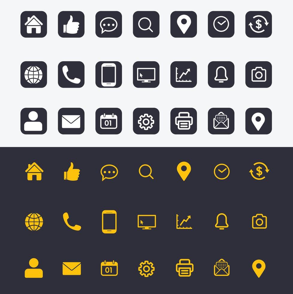 Business outline icons vector