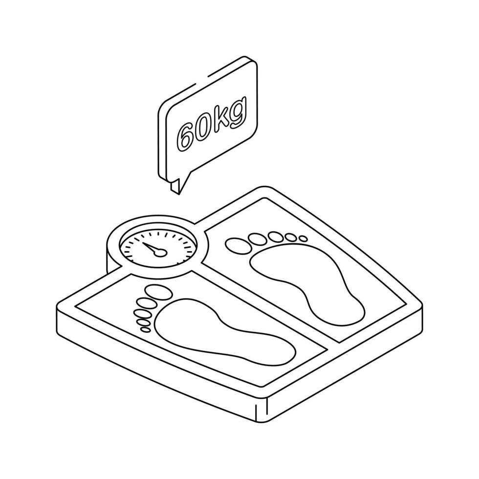 Scale for tracking weight in healthcare and fitness vector