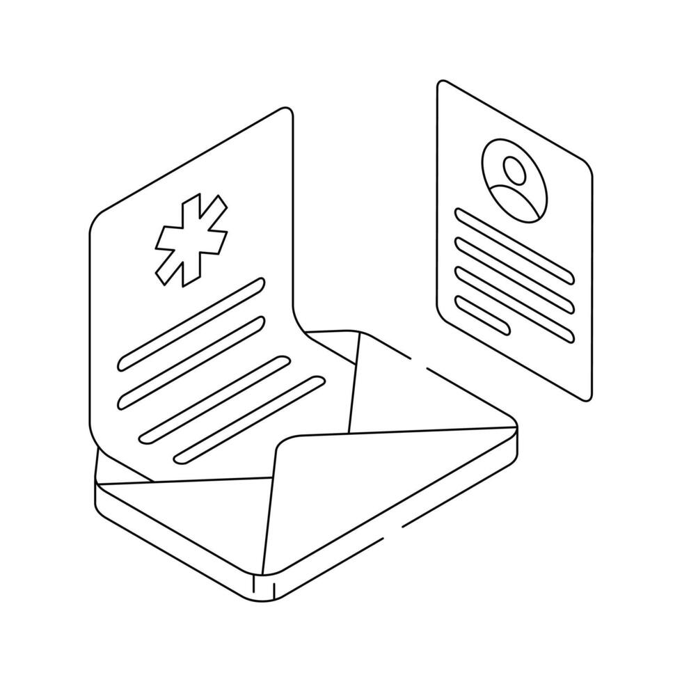 Certificate icon representing a medical report or license vector
