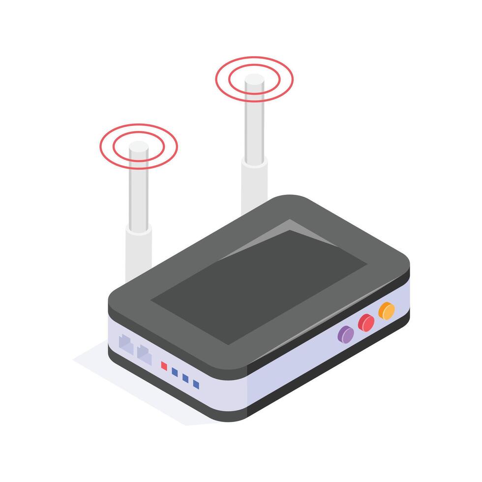 Take your hands on this amazing isometric icon of wifi router vector