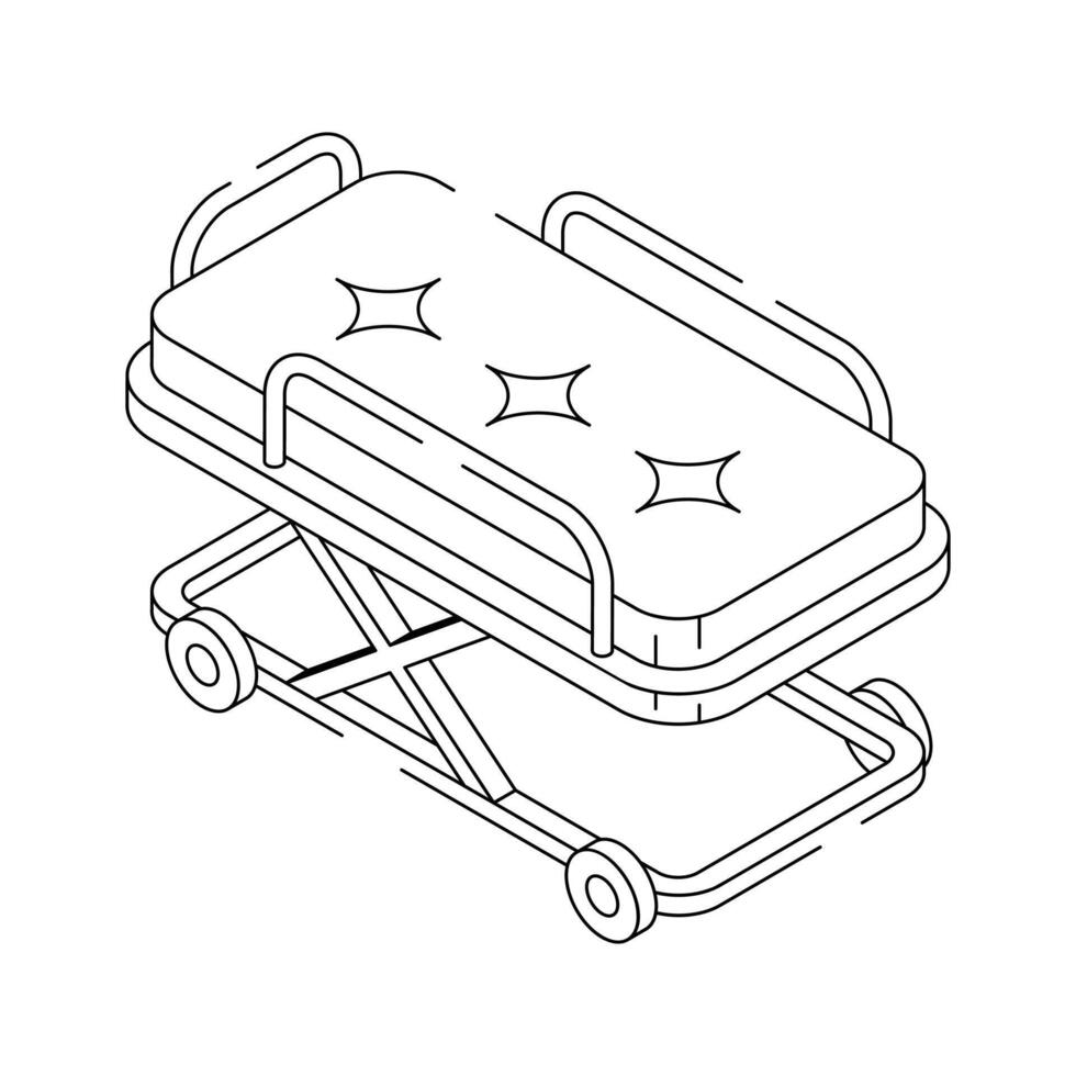Stretcher used for patient transport in healthcare facilities vector