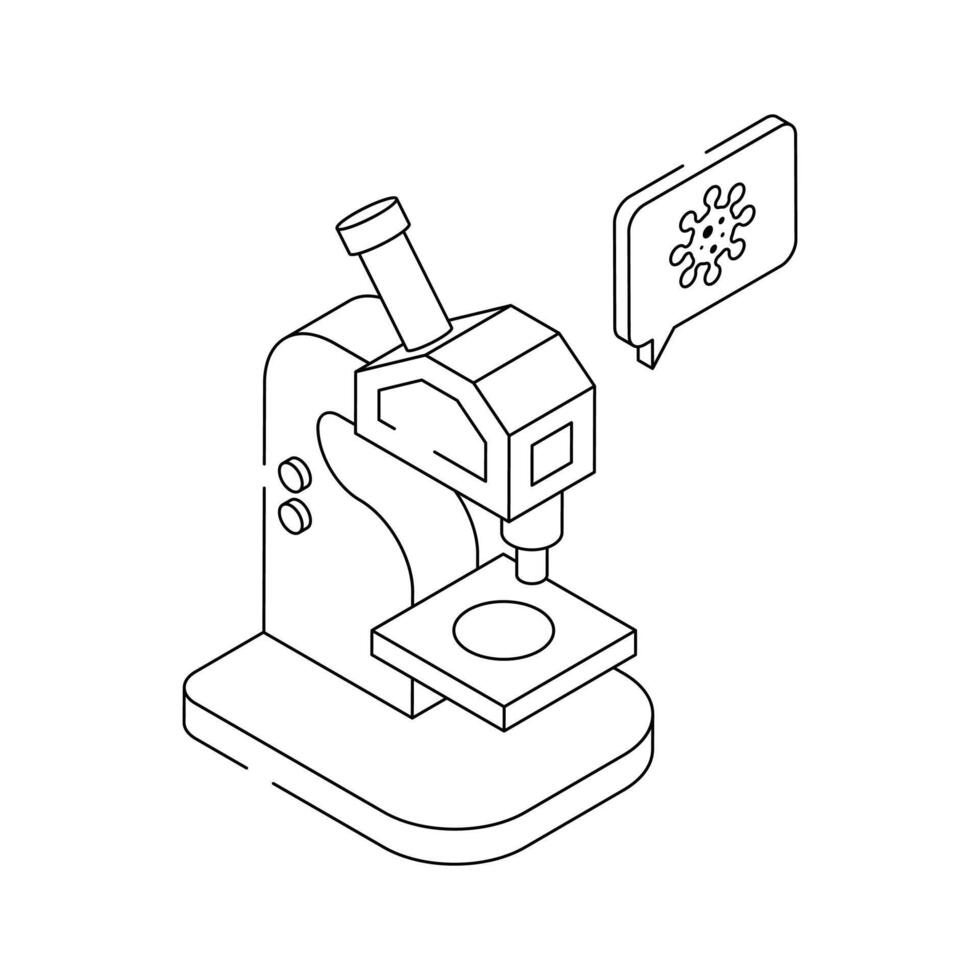 Microscope icon representing scientific and medical research vector