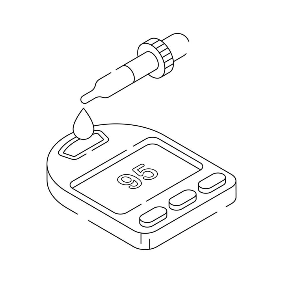 A device for measuring blood sugar levels in diabetic patients vector