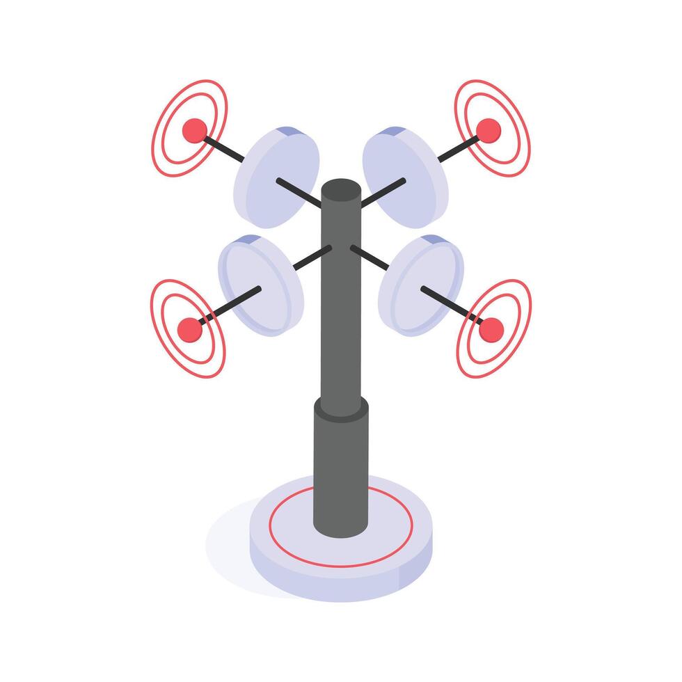 Have a look at this creative isometric icon of telecommunication antenna vector
