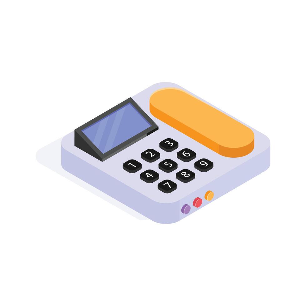 Traditional telephone with a keypad for fixed-line communication vector