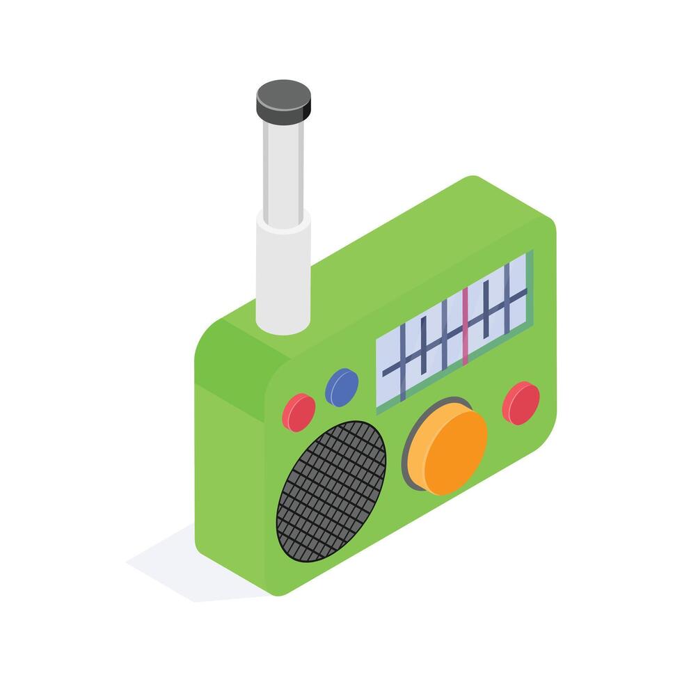 Radio device isometric icon in modern style, premium vector