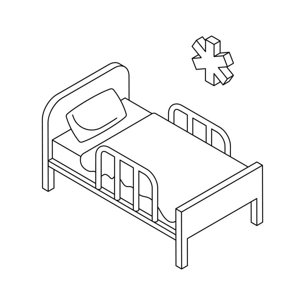 Hospital bed representing patient care and rest areas vector