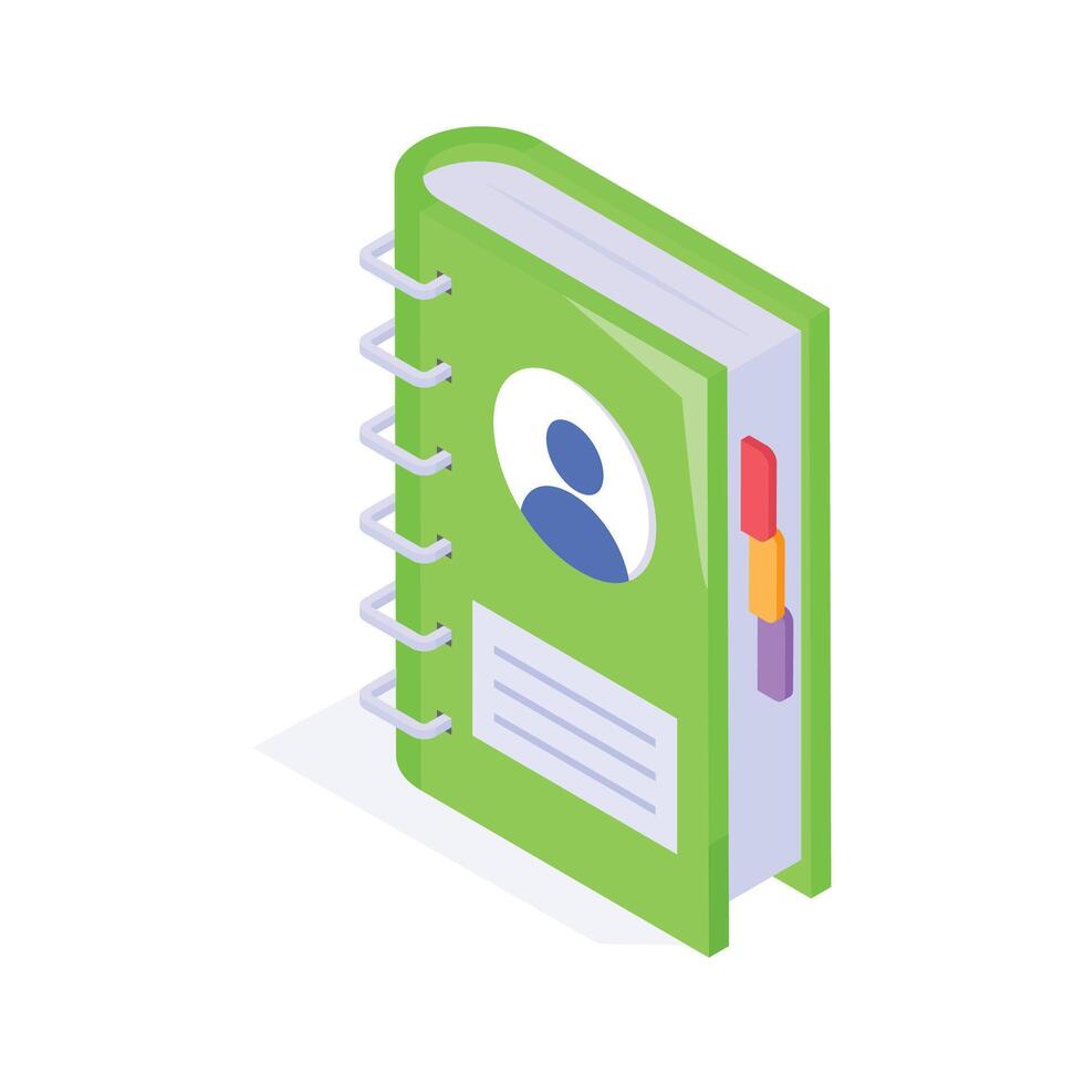 Digital or physical contact directory for phone numbers and addresses vector