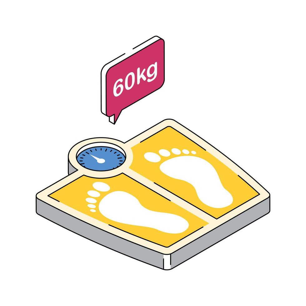 Scale for tracking weight in healthcare and fitness vector