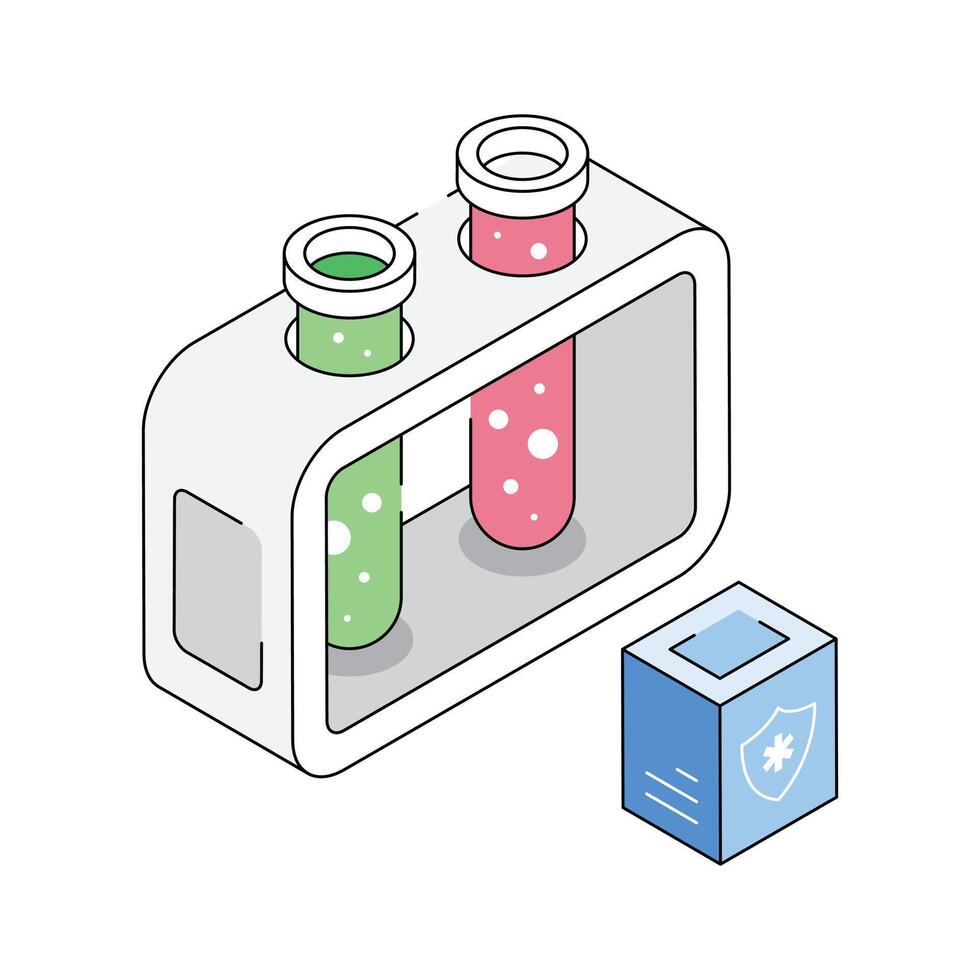 Test tubes and laboratory setup for medical analysis vector