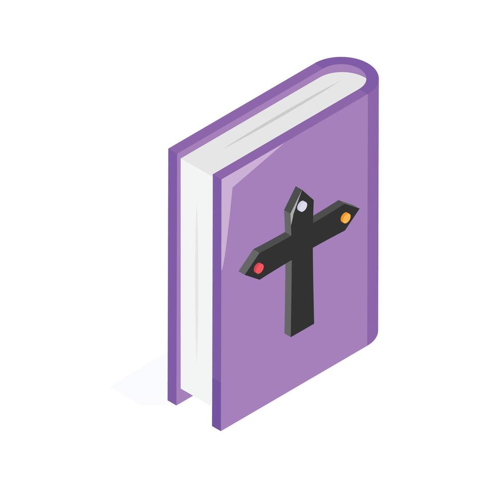 A cross marked book symbolizing faith and blessings. vector