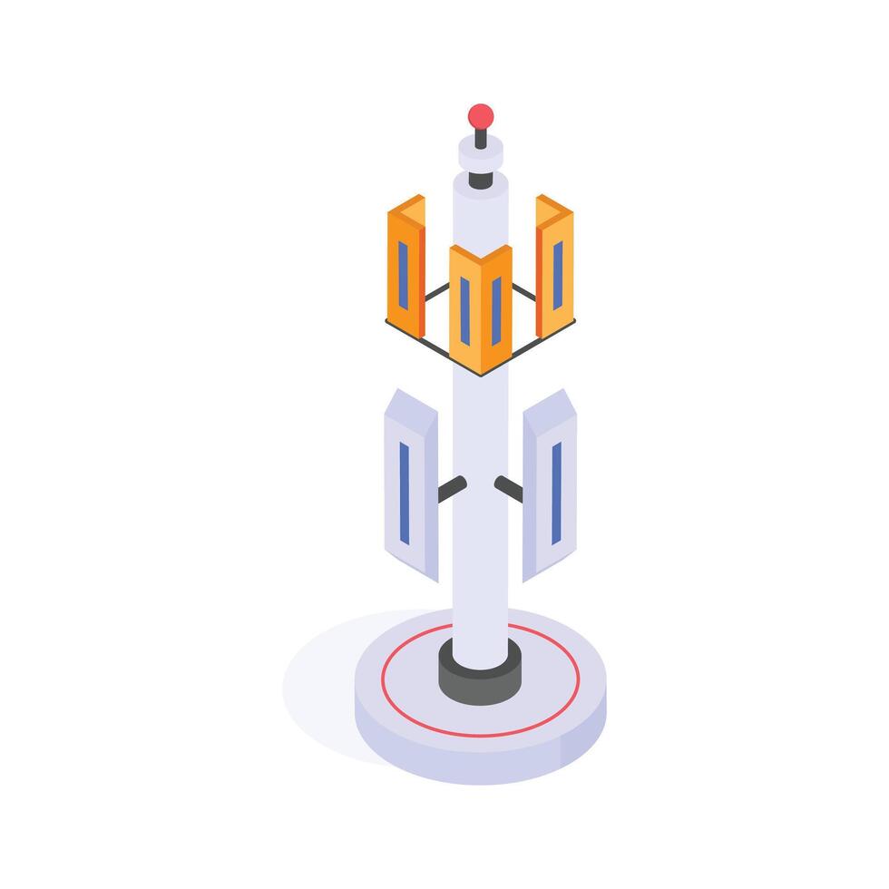 Have a look at this creative isometric icon of telecommunication antenna vector