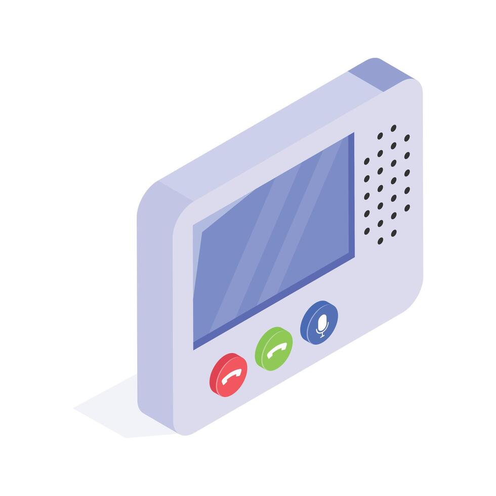 Intercom system for communication in modern style, ready to use vector