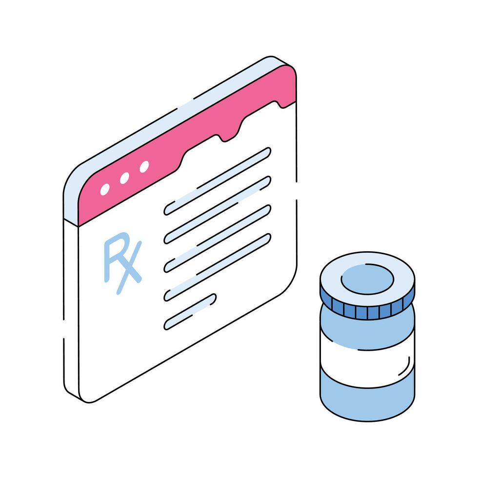 Take a look at this amazing icon of online prescription in trendy style vector