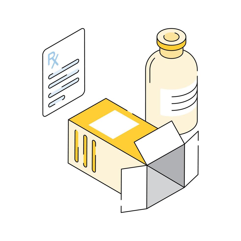 Packaging box for medical vials and drugs vector